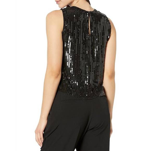NEW VELVET BY GRAHAM & SPENCER masion sequined top in black